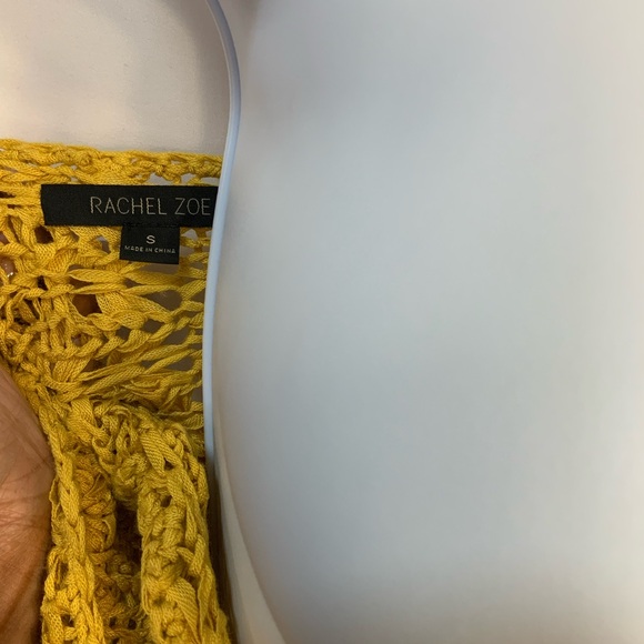 Rachel Zoe Women’s Yellow Crochet Sleeveless Top - Picture 3 of 4